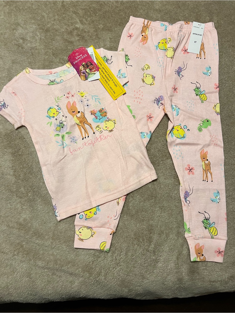Disney Pink Deer & Animal Friends Pajama Set